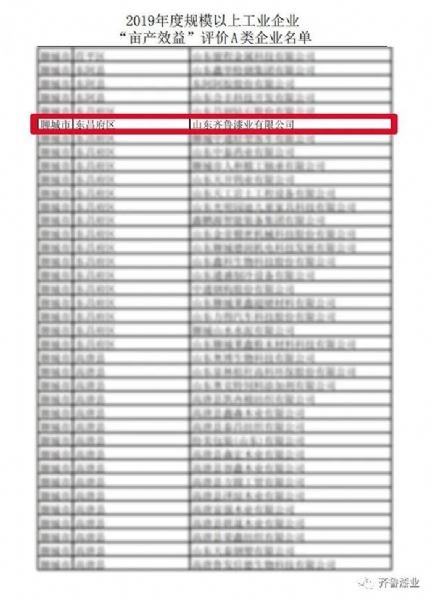 喜報！齊魯漆業再次入選評價A類企業名單